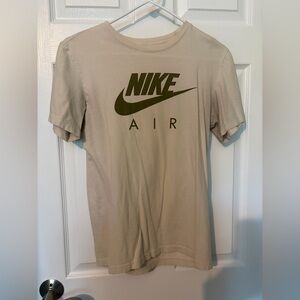 Men's Tan Nike Air Logo T-Shirt, Size S